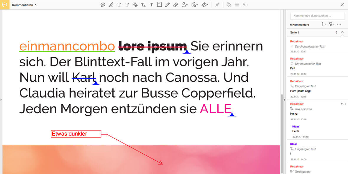 Wie kommentiert man richtig PDF Dokumente?